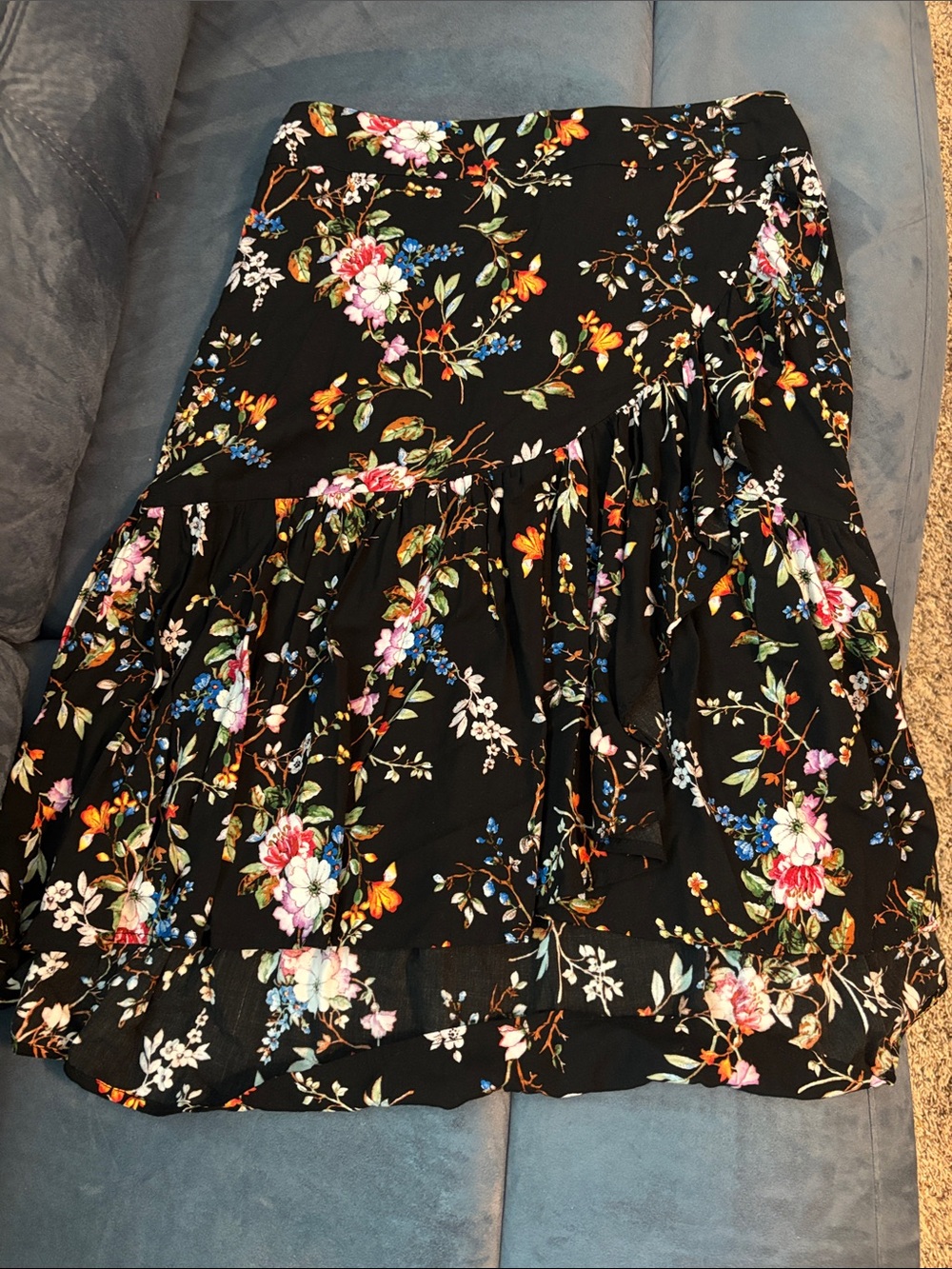 A New Day Floral Tiered Black Women’s Skirt